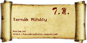 Ternák Mihály névjegykártya